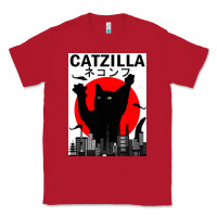 Red vintage catzilla japanese sunset style Classic Tee - artisFamous