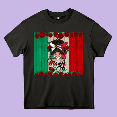 Mexican Messy Bun Mamacita Heavy Core Tee Designed By Bundleandbundleshop