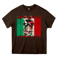 Chocolate Brown mexican messy bun mamacita Heavy Core Tee - BundleAndBundleShop