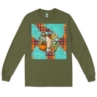 Army Green fall bull skull Long Sleeve Tee - BarkalooDesign