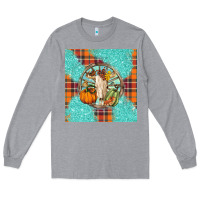 Heather Grey fall bull skull Long Sleeve Tee - BarkalooDesign