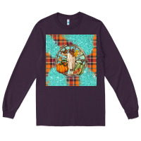 Plum fall bull skull Long Sleeve Tee - BarkalooDesign