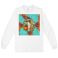 White fall bull skull Long Sleeve Tee - BarkalooDesign