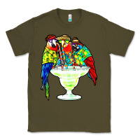 Army Green parrots drinking margarita hawaiian Classic Tee - artisFamous