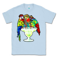 Dusty Blue parrots drinking margarita hawaiian Classic Tee - artisFamous