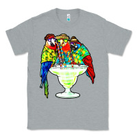 Heather Grey parrots drinking margarita hawaiian Classic Tee - artisFamous