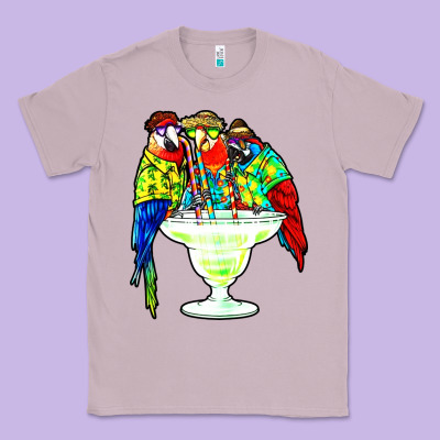 Parrots Drinking Margarita Hawaiian Classic Tee Designed By Artisfamous