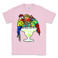 Bubblegum Pink parrots drinking margarita hawaiian Classic Tee - artisFamous