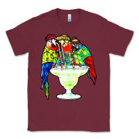 Burgundy parrots drinking margarita hawaiian Classic Tee - artisFamous
