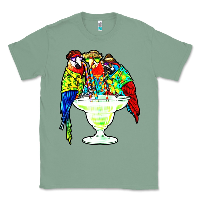 Parrots Drinking Margarita Hawaiian Classic Tee by artisFamous | Teevron