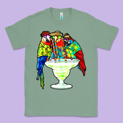 Parrots Drinking Margarita Hawaiian Classic Tee Designed By Artisfamous
