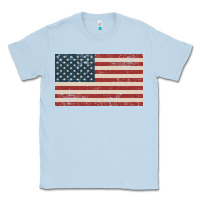 Dusty Blue american flag Classic Tee - artisFamous