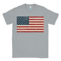 Heather Grey american flag Classic Tee - artisFamous