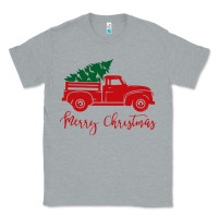Heather Grey vintage red truck with christmas Classic Tee - artisFamous
