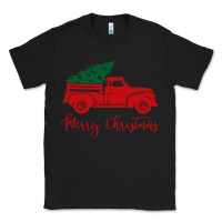 Black vintage red truck with christmas Classic Tee - artisFamous