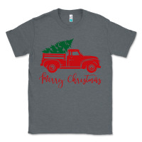 Charcoal Heather vintage red truck with christmas Classic Tee - artisFamous