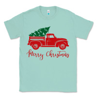 Seafoam vintage red truck with christmas Classic Tee - artisFamous
