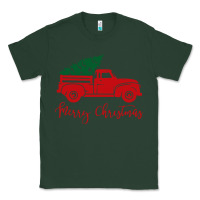 Sports Green vintage red truck with christmas Classic Tee - artisFamous