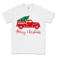 White vintage red truck with christmas Classic Tee - artisFamous