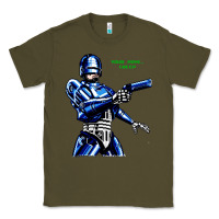 Army Green 8bit robocop Classic Tee - artisFamous
