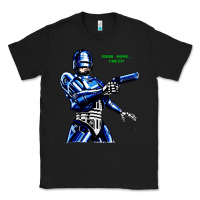 Black 8bit robocop Classic Tee - artisFamous
