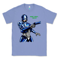 Colony Blue 8bit robocop Classic Tee - artisFamous