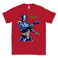 Red 8bit robocop Classic Tee - artisFamous