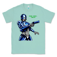 Seafoam 8bit robocop Classic Tee - artisFamous