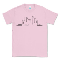 Bubblegum Pink pittsburgh skyline city Classic Tee - artisFamous