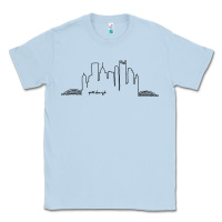 Dusty Blue pittsburgh skyline city Classic Tee - artisFamous