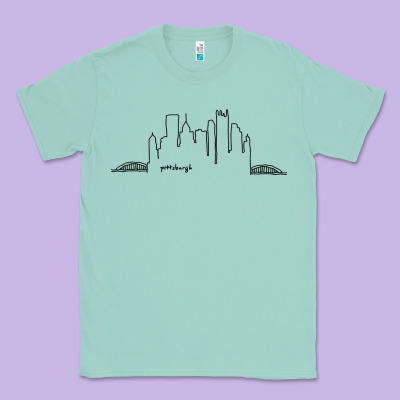 Pittsburgh Skyline City Classic Tee Designed By Artisfamous