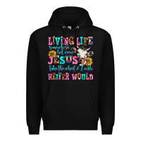 Black living life somewhere between jesus take the wheel Premium Hoodie - AdoDesignShop
