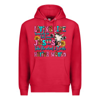 Cardinal living life somewhere between jesus take the wheel Premium Hoodie - AdoDesignShop