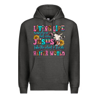 Charcoal Heather living life somewhere between jesus take the wheel Premium Hoodie - AdoDesignShop