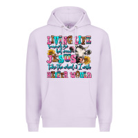 Lilac living life somewhere between jesus take the wheel Premium Hoodie - AdoDesignShop