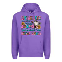 Purple living life somewhere between jesus take the wheel Premium Hoodie - AdoDesignShop