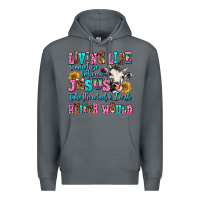 Rock living life somewhere between jesus take the wheel Premium Hoodie - AdoDesignShop