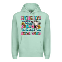 Seafoam living life somewhere between jesus take the wheel Premium Hoodie - AdoDesignShop