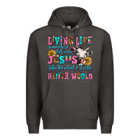 Smoke living life somewhere between jesus take the wheel Premium Hoodie - AdoDesignShop