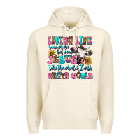 Tofu living life somewhere between jesus take the wheel Premium Hoodie - AdoDesignShop
