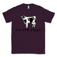Plum i'd tip that funny cow tipping design Classic Tee - artisFamous
