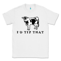 White i'd tip that funny cow tipping design Classic Tee - artisFamous