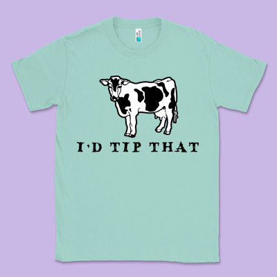 I'd Tip That Funny Cow Tipping Design Classic Tee Designed By Artisfamous