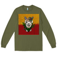 Army Green christmas alpacas Long Sleeve Tee - BarkalooDesign