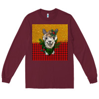 Burgundy christmas alpacas Long Sleeve Tee - BarkalooDesign