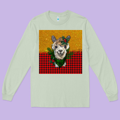 Christmas Alpacas Long Sleeve Tee Designed By Barkaloodesign
