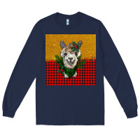 Navy christmas alpacas Long Sleeve Tee - BarkalooDesign