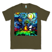 Army Green starry night print van gogh parody Classic Tee - artisFamous