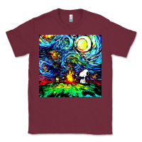Burgundy starry night print van gogh parody Classic Tee - artisFamous