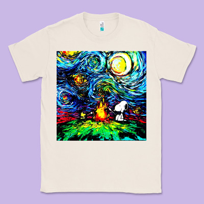 Starry Night Print Van Gogh Parody Classic Tee Designed By Artisfamous